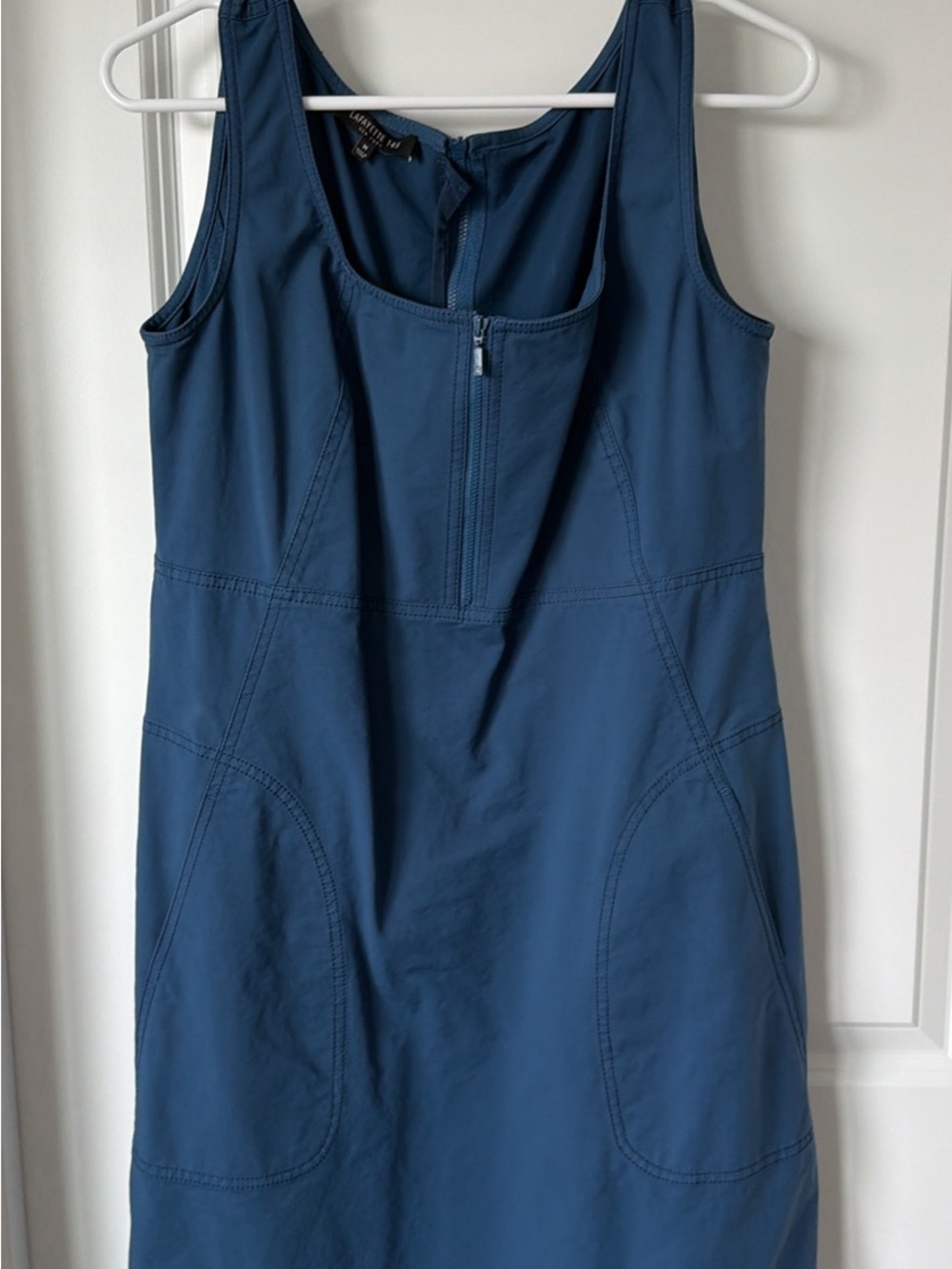 Layette 148 New York Women’s Blue Zip-Front Sleeveless Dress